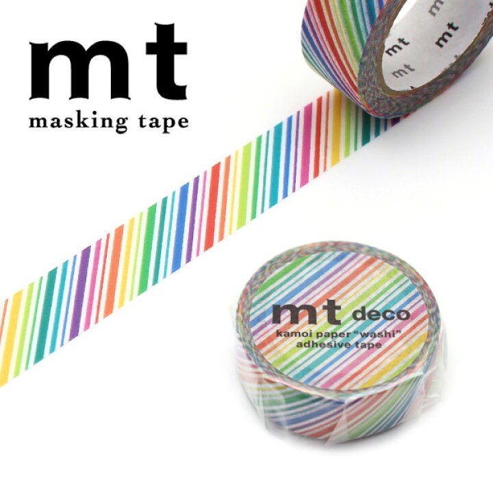 楽天市場】マスキングテープ mt カモ井加工紙 1P deco レインボー 