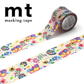 マスキングテープ mt カモ井加工紙 mt ex 花・ステッカーコラージュ MTEX1P253 幅広 30mm×5m