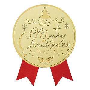 クリスマス ギフトシール 業務用 グリスター 金 42片入 HEIKO シモジマ