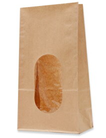 紙袋 窓付き角底袋 HEIKO シモジマ 窓付き袋 No.6 未晒無地（50枚入り） （クラフト袋） ラッピング　ギフト　プレゼント　梱包