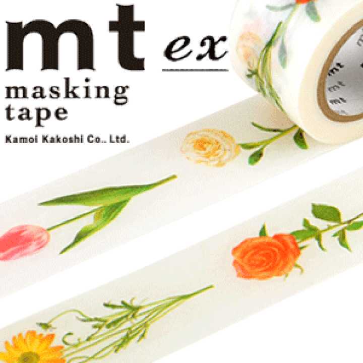 楽天市場】マスキングテープ mt カモ井加工紙 mt ex 1巻 花 R