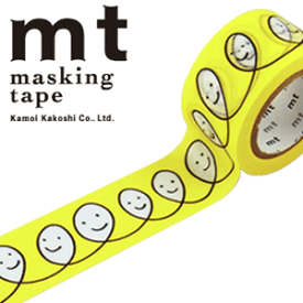 マスキングテープ mt カモ井加工紙 mt x ミナ ペルホネン 1p smile・yellow（27mmx10m） MTMINA09