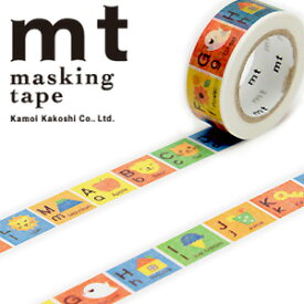 マスキングテープ mt カモ井加工紙 mt for kids キッズアルファベットA-M （15mmx7m ミニ紙管） MT01KID013