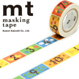 マスキングテープ mt カモ井加工紙 mt for kids 1p キッズすうじ （15mmx7m ミニ紙管） MT01KID015