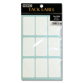HEIKO シモジマ タックラベル（シール） No.009 白無地ラベルシール 27x43mm（90片入り）
