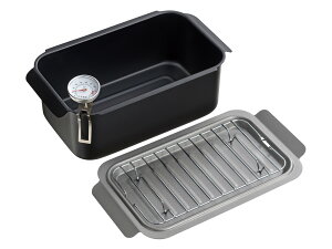 ポコフリット IH対応角型揚げ鍋 (温度計・アミ付)