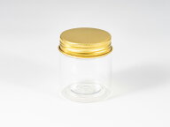 【少量販売】PET円筒容器 55×H65mm(ゴールド蓋付) 1個