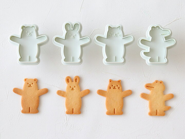 楽天市場 Cotta 抱っこクッキー型 くま うさぎ ねこ わに ラッピングストア コッタ Cotta