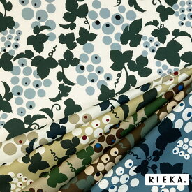Grapes 国産オックス/ブロード/シーチング/ダブルガーゼ/ローン/11号帆布 RIEKA（植物柄/ブドウ/フルーツ/北欧風/かわいい/おしゃれ/手芸生地/入園入学/雑貨小物）