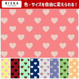 ハートドット 国産オックス/ブロード/シーチング/ダブルガーゼ/ローン RIEKA（ハート柄/かわいい/おしゃれ/手芸生地/入園入学/雑貨小物）