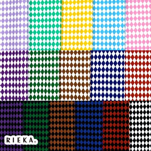 ハーリキンチェックmicro 国産オックス/ブロード/シーチング/ダブルガーゼ/ローン/11号帆布 RIEKA(斜市松/ダイヤ柄/ハーレクイン/かわいい/おしゃれ/手芸生地/入園入学/雑貨小物)