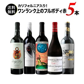 ワインセット 赤ワイン 送料無料 カリフォルニア入り！ワンランク上のフルボディ赤ワイン5本セット 第56弾「9/19更新」【ワイン ギフト ソムリエ厳選】