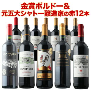 ワインセット 赤ワイン 送料無料 17周年記念！金賞ボルドーと元五大シャトー醸造家の赤ワイン12本セット「9/28更新」