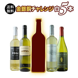 【送料無料】金銀銅チャレンジ白5本セット送料無料白ワインセット【ギフト・プレゼント対応可】【ギフトワイン】【ソムリエ】