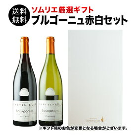 【送料無料】ギフトボックス入り！ブルゴーニュ紅白セット（赤ワイン1本・白ワイン1本） 送料無料 「12/1更新」【ワインセット】【ワイン ギフト】【父の日 お中元】