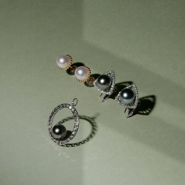 楽天市場】《LUXE》 タヒチ黒蝶真珠 バーピアス 9mmUP K18WG パール  