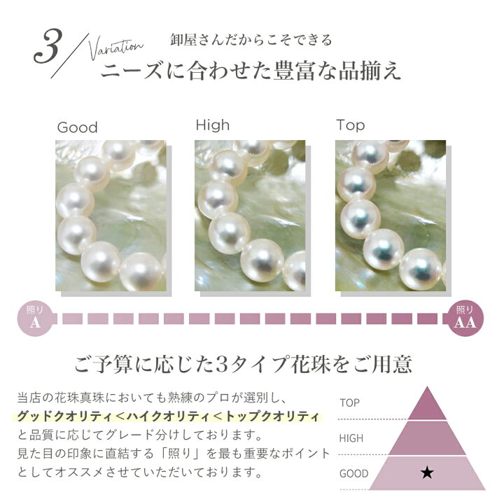 楽天市場】《GOOD Quality》花珠真珠 ネックレスセット 7.0-7.5mm 鑑別 
