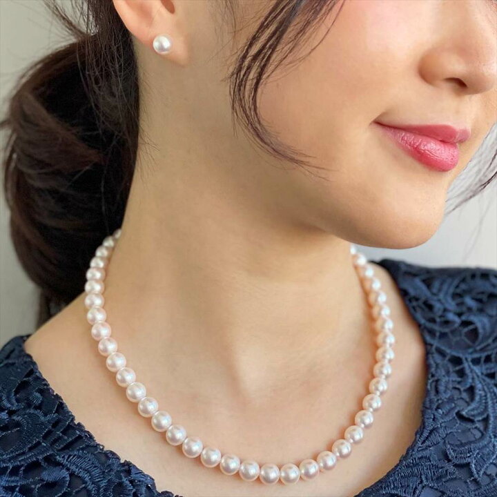 楽天市場】《GOOD Quality》花珠真珠 ネックレスセット 8.0-8.5mm 