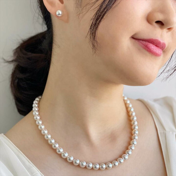 楽天市場】《HIGH Quality》花珠真珠 ネックレスセット 7.5-8.0mm 鑑別 