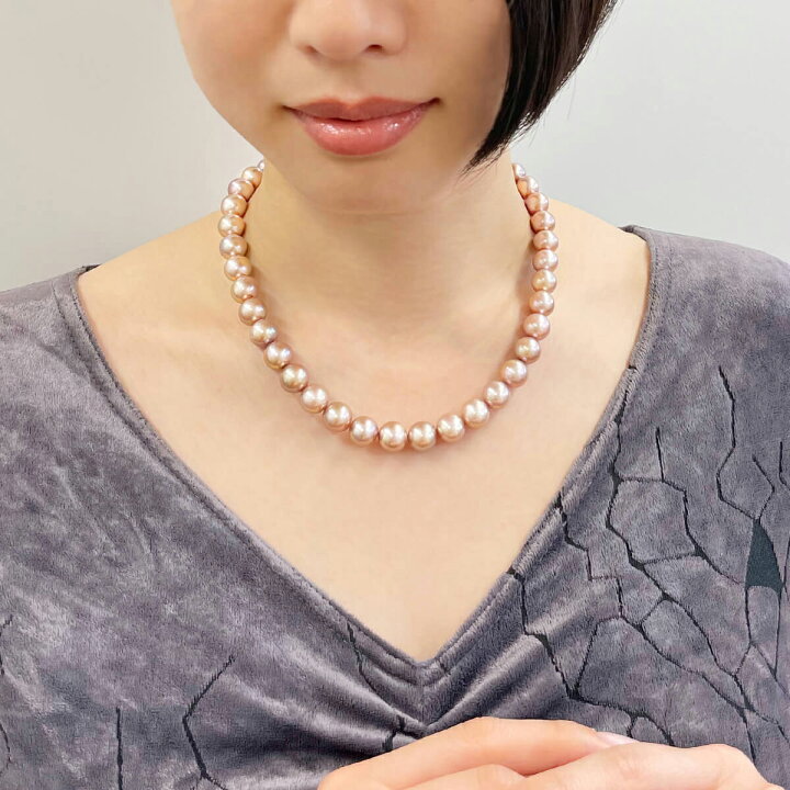 楽天市場】《Mauvette》淡水真珠 ネックレス 9-10.5mm ピンクパール 