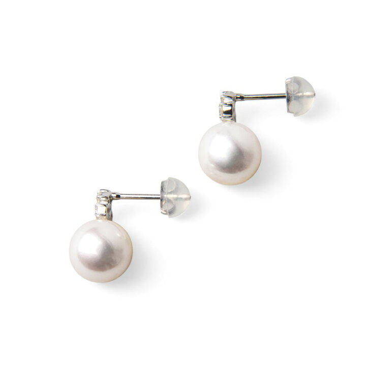 楽天市場】《PREMIUM》オーロラ花珠真珠 ピアス 8.0-8.5mm K18WG 