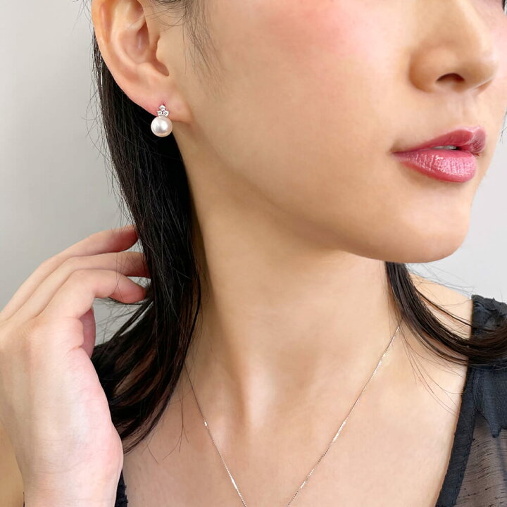 楽天市場】オーロラ花珠真珠 鑑別書付 パールピアス 8.0-8.5mm AAA  