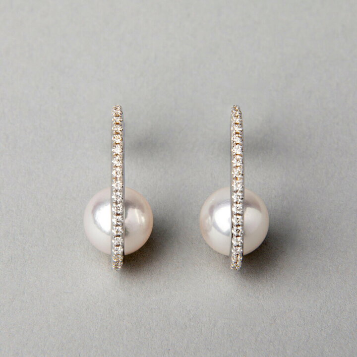 楽天市場】《PREMIUM》オーロラ花珠真珠 ピアス 7.5-8.0mm K18WG/YG 