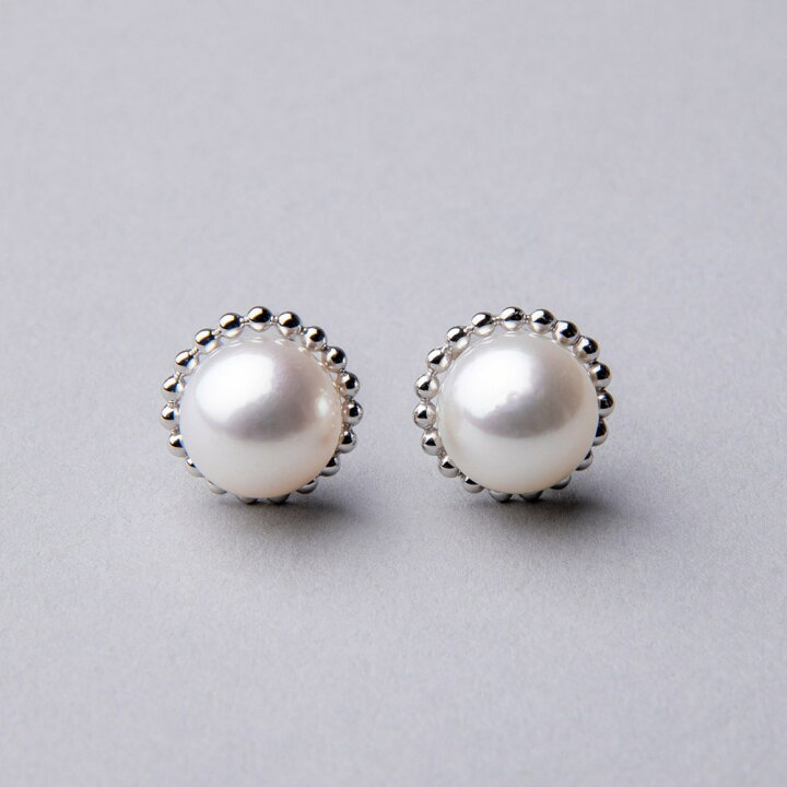 楽天市場】《LUXE》 あこや真珠 ピアス 9.0-9.5mm K18WG/K18YG 大粒  