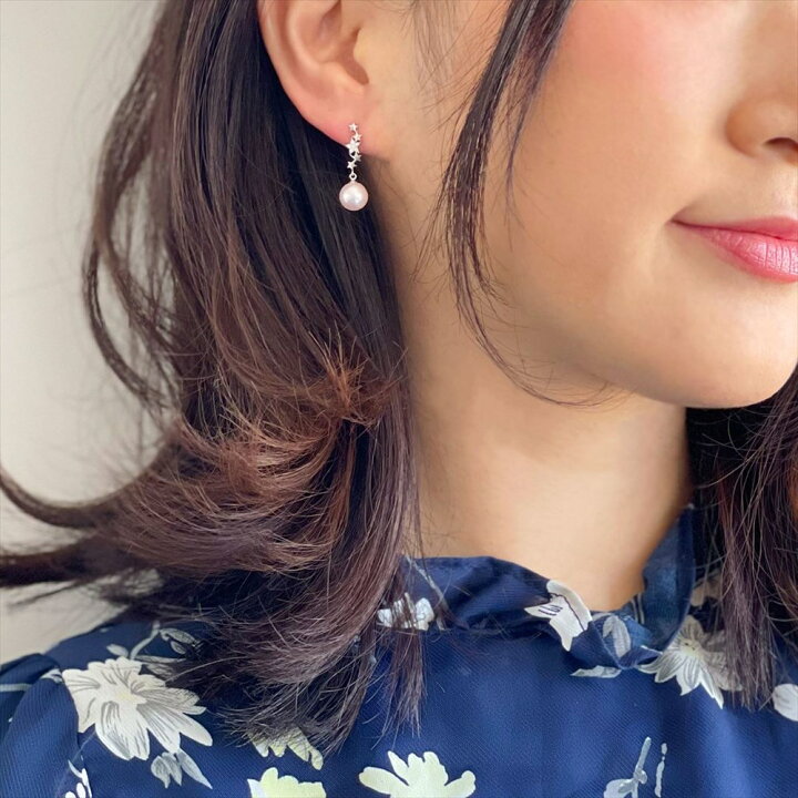 楽天市場】あこや真珠 ピアス スター 7.5-8.0mm K18WG/K18YG パール 