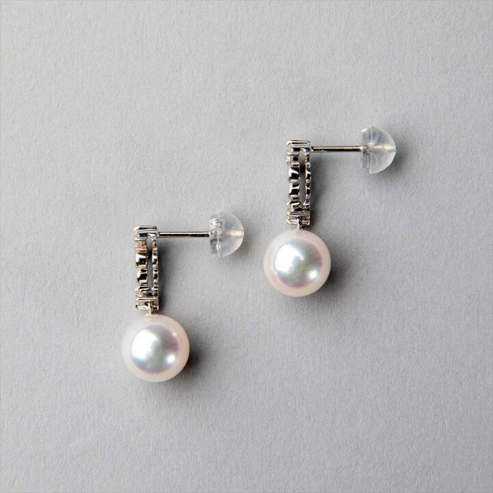 楽天市場】《PREMIUM》オーロラ花珠真珠 ピアス 7.5-8.0mm K18WG/YG 