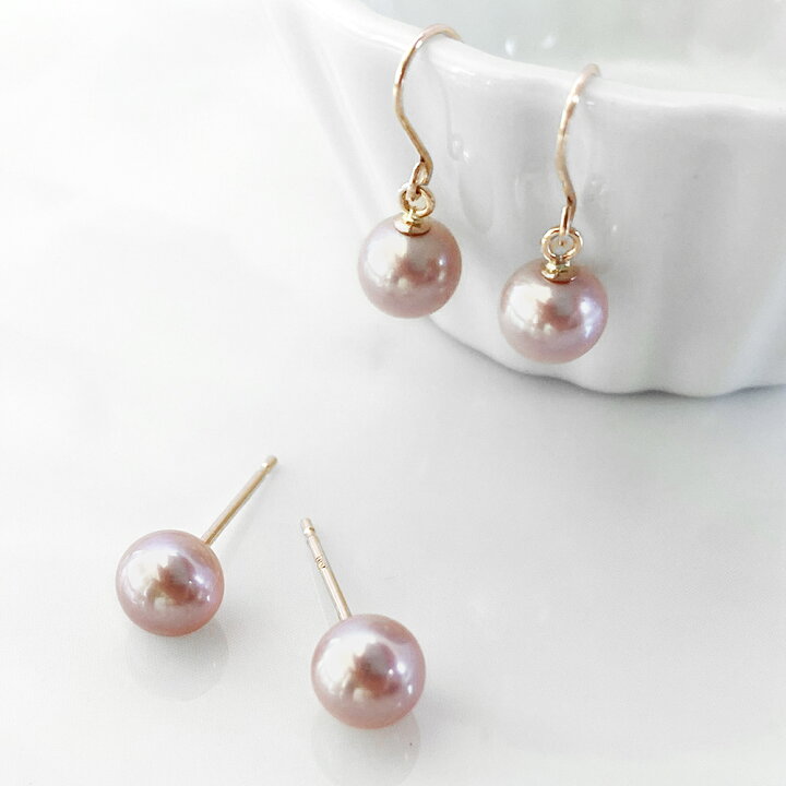 楽天市場 ネコポス送料無料 淡水真珠 パールピアス 2個セット 5 5 6 0mm ピンク ピンクパープル ナチュラル 系 K10pg ピンクゴールド N2 真珠 本真珠 プチプラ ベビーパール パール Pearl 真珠ピアス 可愛い フェミニン 揺れる Web限定 真珠の卸屋さん