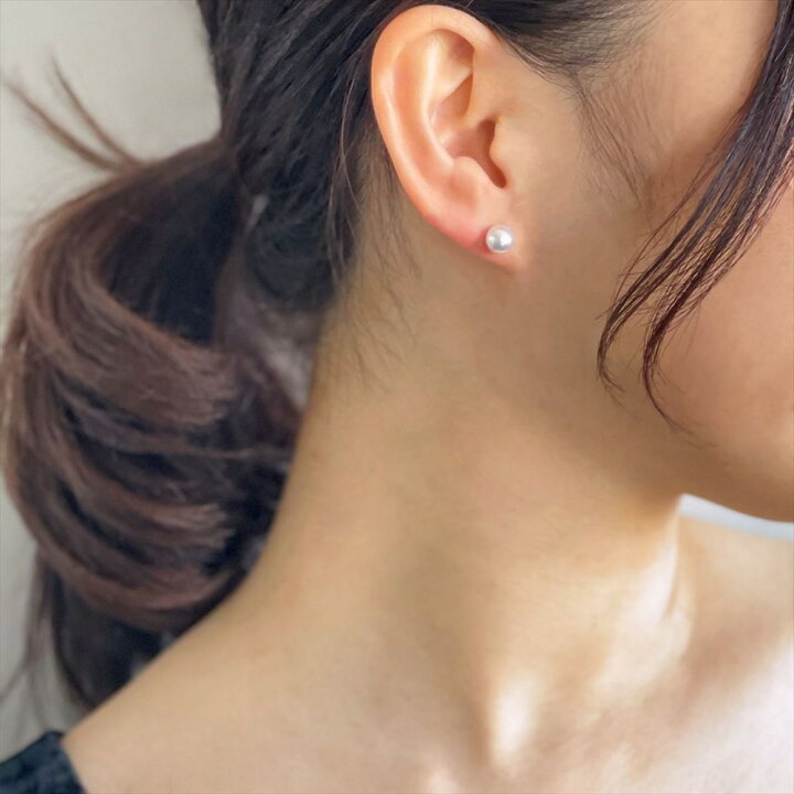 楽天市場】《TOP Quality》オーロラ花珠真珠 ピアス 6.5-7.0mm PT900 