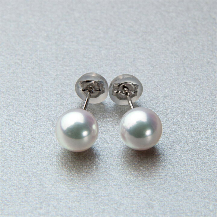 楽天市場】《TOP Quality》オーロラ花珠真珠 ピアス 6.5-7.0mm PT900 
