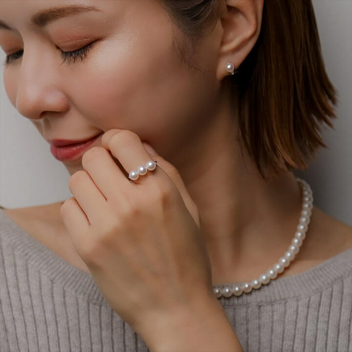 楽天市場】《Carina》 あこや真珠 リング 5.5-6.0mm K18WG/K18YG  