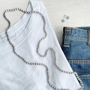 楽天市場 パールネックレス ロング 100cm 淡水パール 本真珠 7 0 8 0mm ポテト ホワイト グレー マルチカラー系 エンドレス 留め具なし 雑誌掲載 ロングネックレス N2 100cm ロング 真珠 ネックレス おしゃれ アレルギーフリー クリスマスプレゼント 真珠の卸屋さん