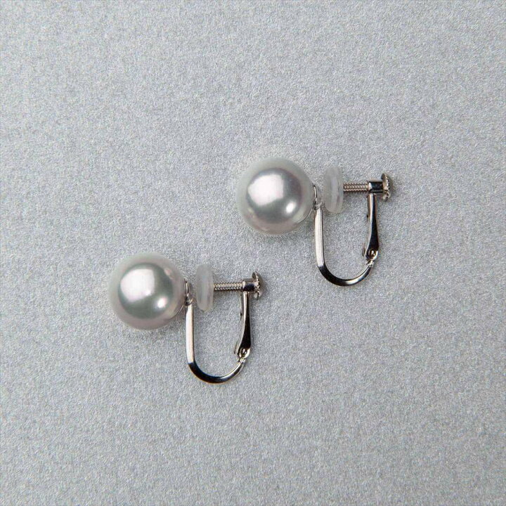楽天市場】オーロラ真多麻真珠 イヤリング 8.5-9.0mm K14WG パール  