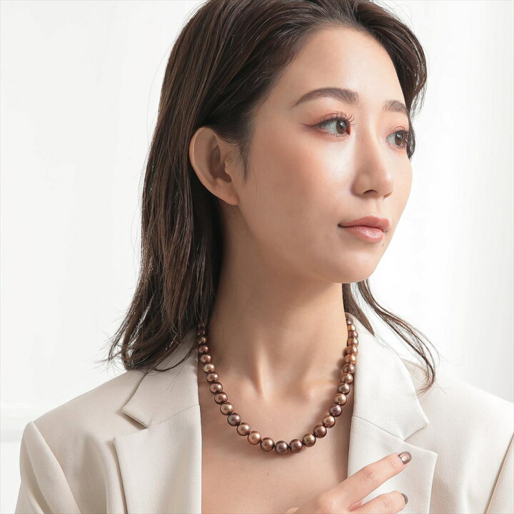 楽天市場】【最終販売】《Chocolat》 タヒチ黒蝶真珠 ネックレス 8.0 
