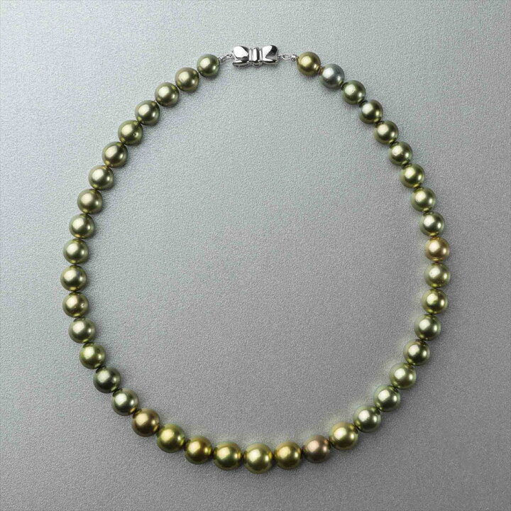楽天市場】《Pistachio》 タヒチ黒蝶真珠 ネックレス 9.0-11.7mm 