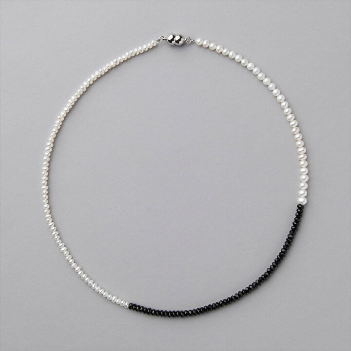 楽天市場】【P-dot】淡水真珠×ブラックスピネル ネックレス 2.5-5.0mm 