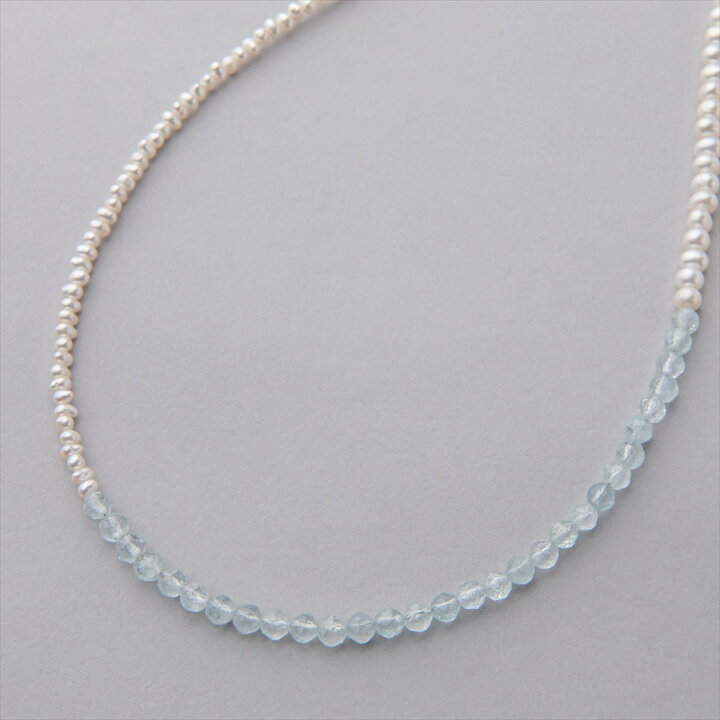 楽天市場】淡水真珠×アクアマリン ネックレス 2.5-5.0mm ミックス 