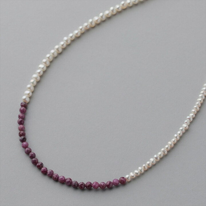 楽天市場】淡水真珠×ルビー ネックレス 2.5-5.0mm ミックス パール 