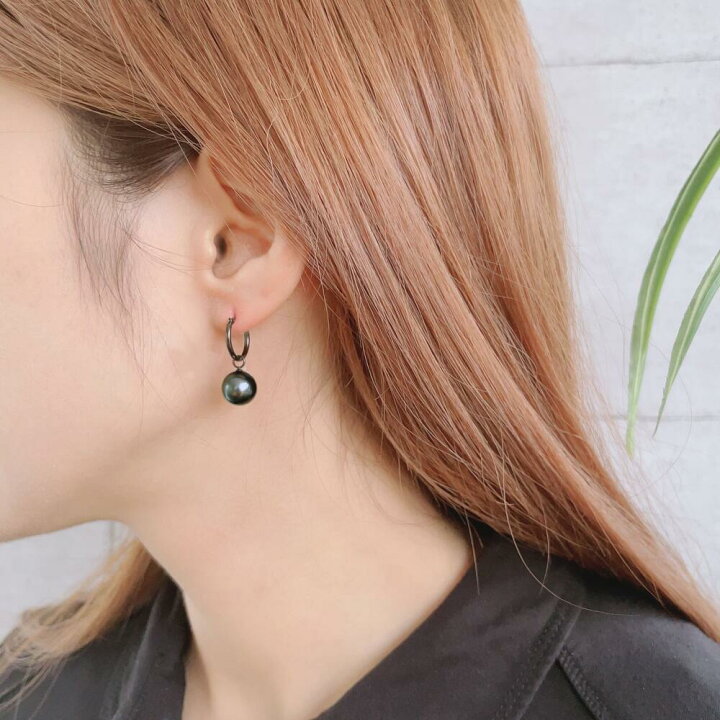 楽天市場】【クーポン利用で10%OFF】タヒチ黒蝶真珠 フープピアス 