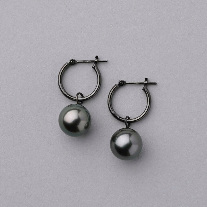 楽天市場】【クーポン利用で10%OFF】タヒチ黒蝶真珠 フープピアス 