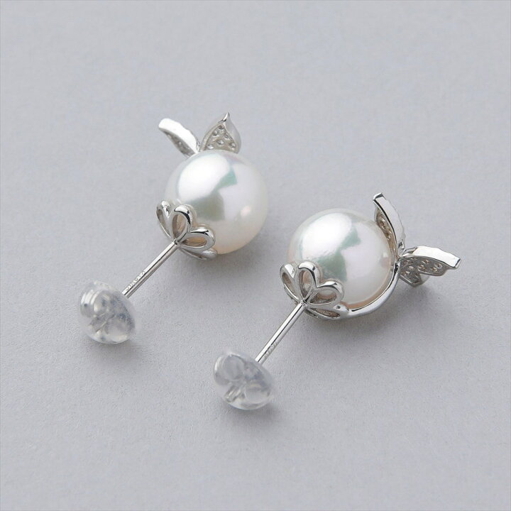 楽天市場】あこや真珠 ピアス ホワイト 7.5-8.0mm K18 ホワイト  