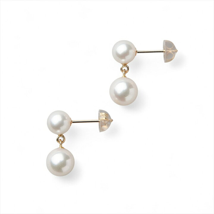 楽天市場】Carina あこや真珠 ピアス 5.5-7.5mm K18YG パールピアス 