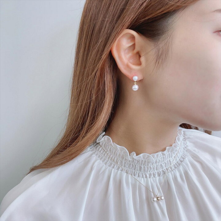 楽天市場】Carina あこや真珠 ピアス 5.5-7.5mm K18YG パールピアス 