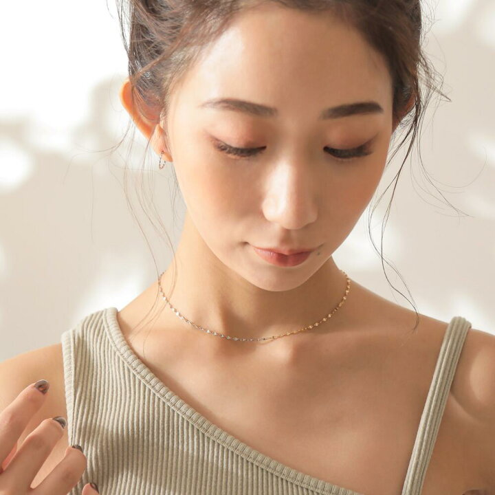 楽天市場】《duocolor》 ペタルチェーン 40〜45cm PT850/K18YG コンビ 