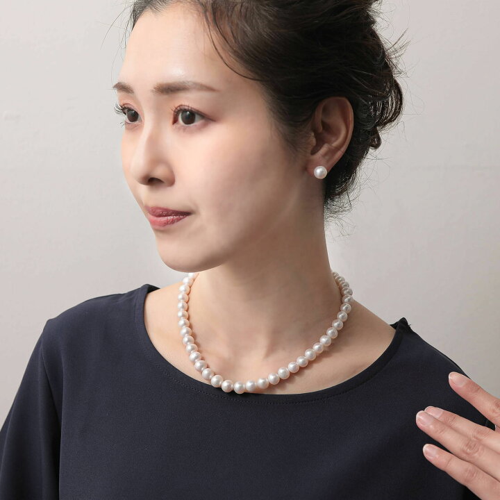 楽天市場】淡水真珠 ネックレスセット 8.5-9.5mm 上質ランク tf パール  