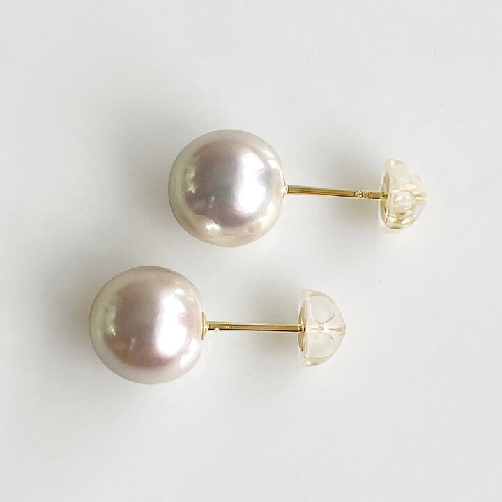 楽天市場】あこや真珠 スタッドピアス 8.5-9.0mm K18 / Pt900 【WEB  