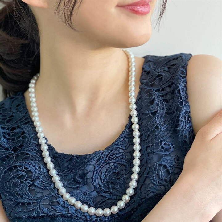 楽天市場】あこや真珠 ロングネックレス 8.0-8.5mm 60cm パール 